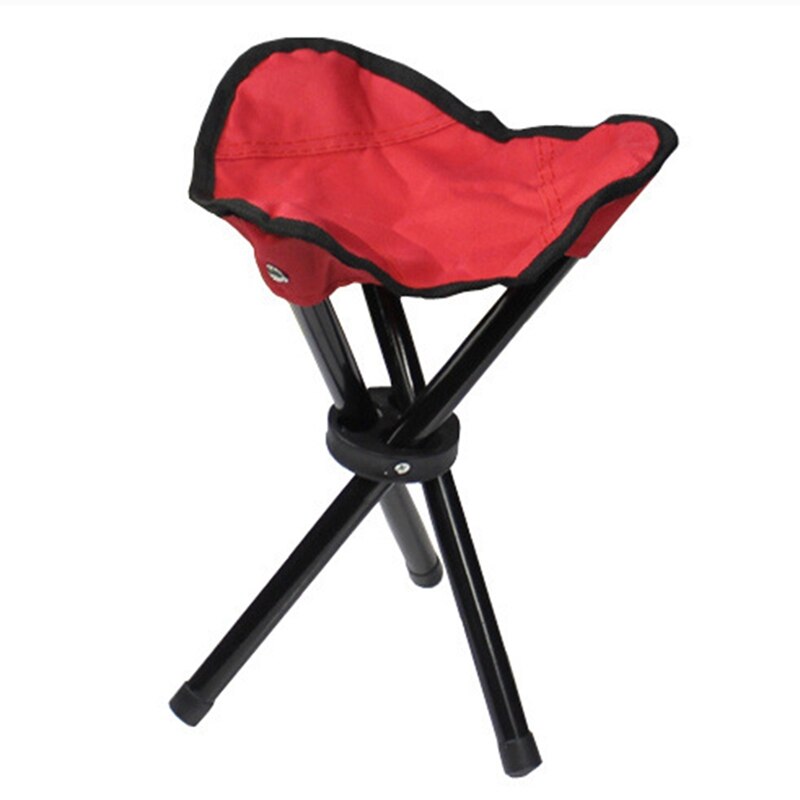 Folding Chair Triangle Furniture Accessories For Beach Fishing Camping Portable Iron Canvas Outdoor Stool: Red