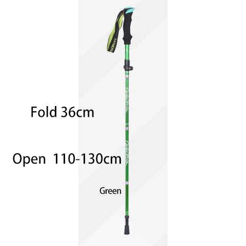 A Pair Fold Walking Stick For Outdoor Camping Trekking Telescopic Baton Nordic Walking Poles For A Hike Trekking Poles: Green 36cm
