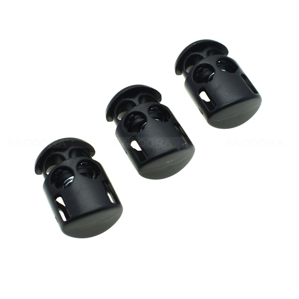 25pcs/pack Plastic Cord Lock Stopper Cylinder Barrel Toggle Clip For Garment Accessories