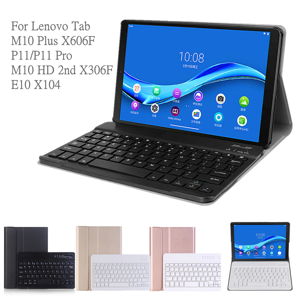 Kabellose bluetooth-tastaturhülle für lenovo tab  m10 hd x306f fhd plus tb -x606f x606x 10.3 "  p11 j606f pro  j706f e10 x104