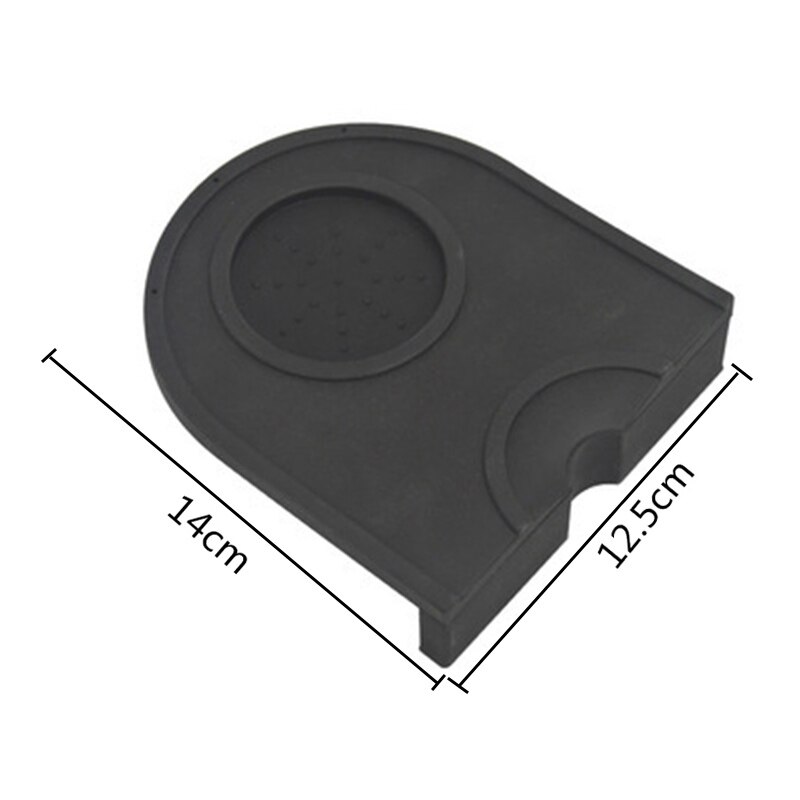 Barista kaffe skridsikker måtte espresso latte art pen sabotage holder pad pad kaffebeslag tampers kaffemølle blød silikone: Sort lille