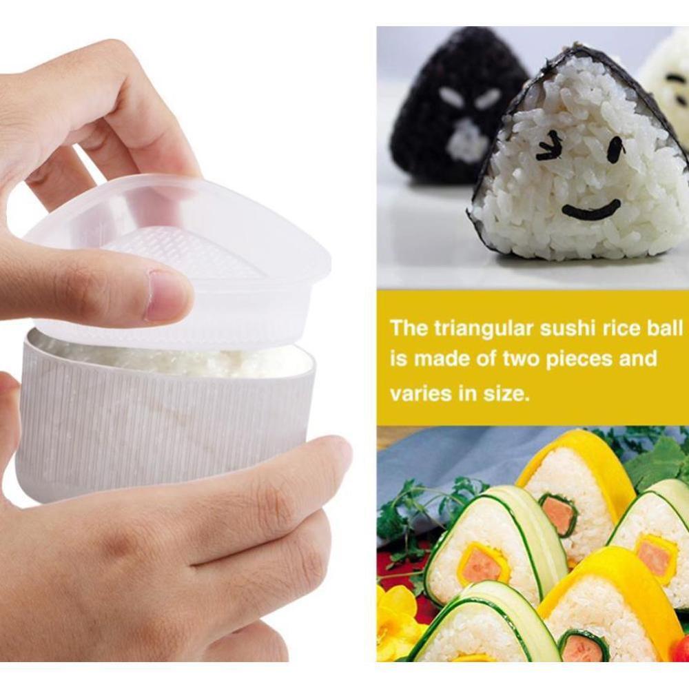 2 pcs/set Triangle Sushi Mold Food -Grade Plastic Rice Maker Press Tools Sushi Bento Food Mould Rice M6W6
