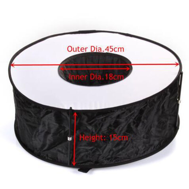 Foleto flash diffuser softbox 45 cm 18 &quot;flitslicht studio ring ronde opvouwbare reflector voor canon nikon yongnuo godox speedlite