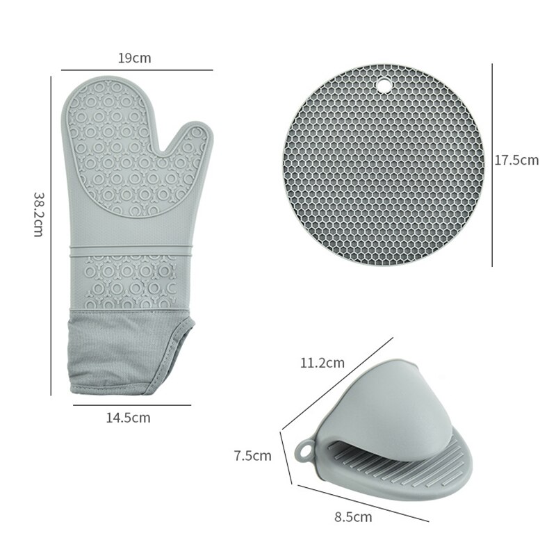 6Stck extra Lange Backofen Handschuhe und Topf Halfter setzt, Hitze Beständig Silikon Ofen Handschuhe, Mini Ofen Handschuhe und Heißer Pads Topflappen