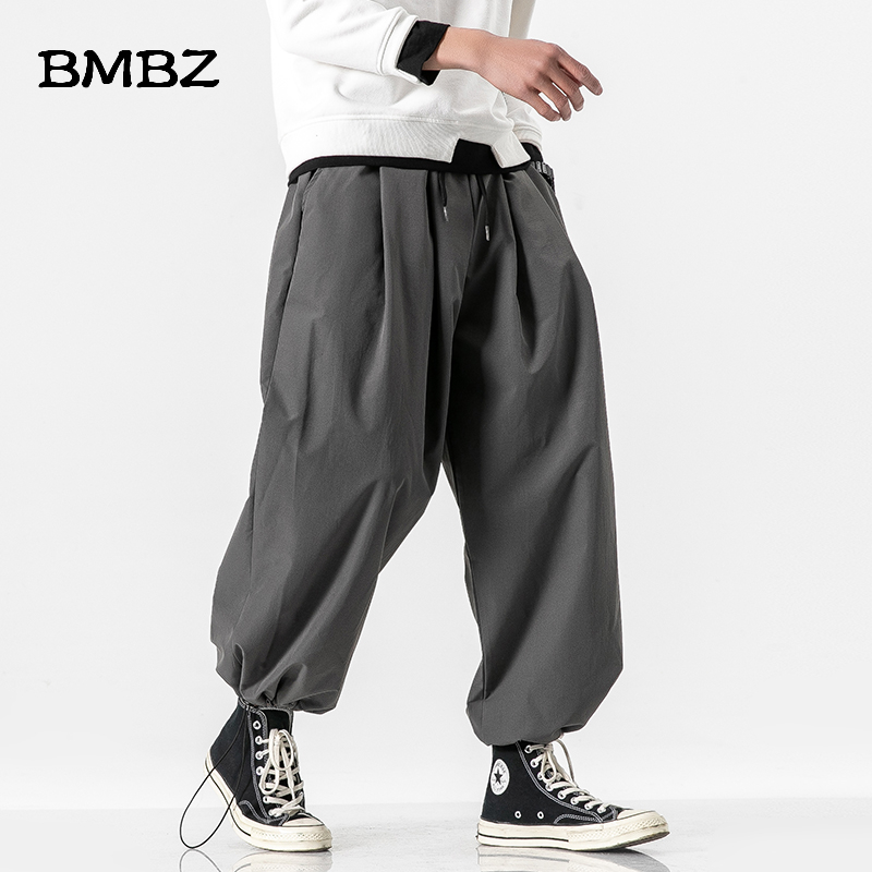 Japanska streetwear lösa byxor vida ben sommar tunna herr haremsbyxor hip hop harajuku joggingbyxor manliga svarta byxor herr