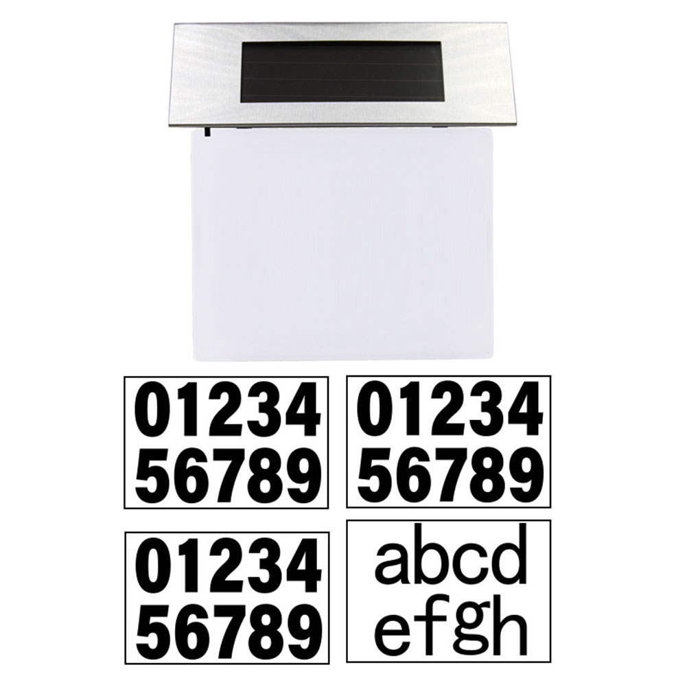 Waterproof Outdoor LED Solar Wall Light House Number Light Address Sign Illuminate for Home Garden Door Plate Wall Lamp: Number Light B