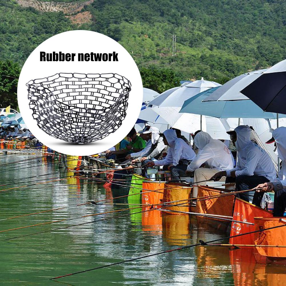 Practical Fish Landing Net Reusable Ultralight Rubber Good Toughness Fish Landing Net