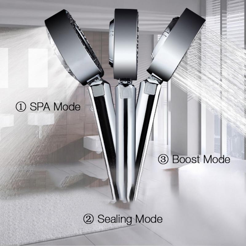 Dubbelzijdig Douchekop Water Saving Ronde ABS Chrome Booster Bad Douche Hoge Druk Handheld Handdouche