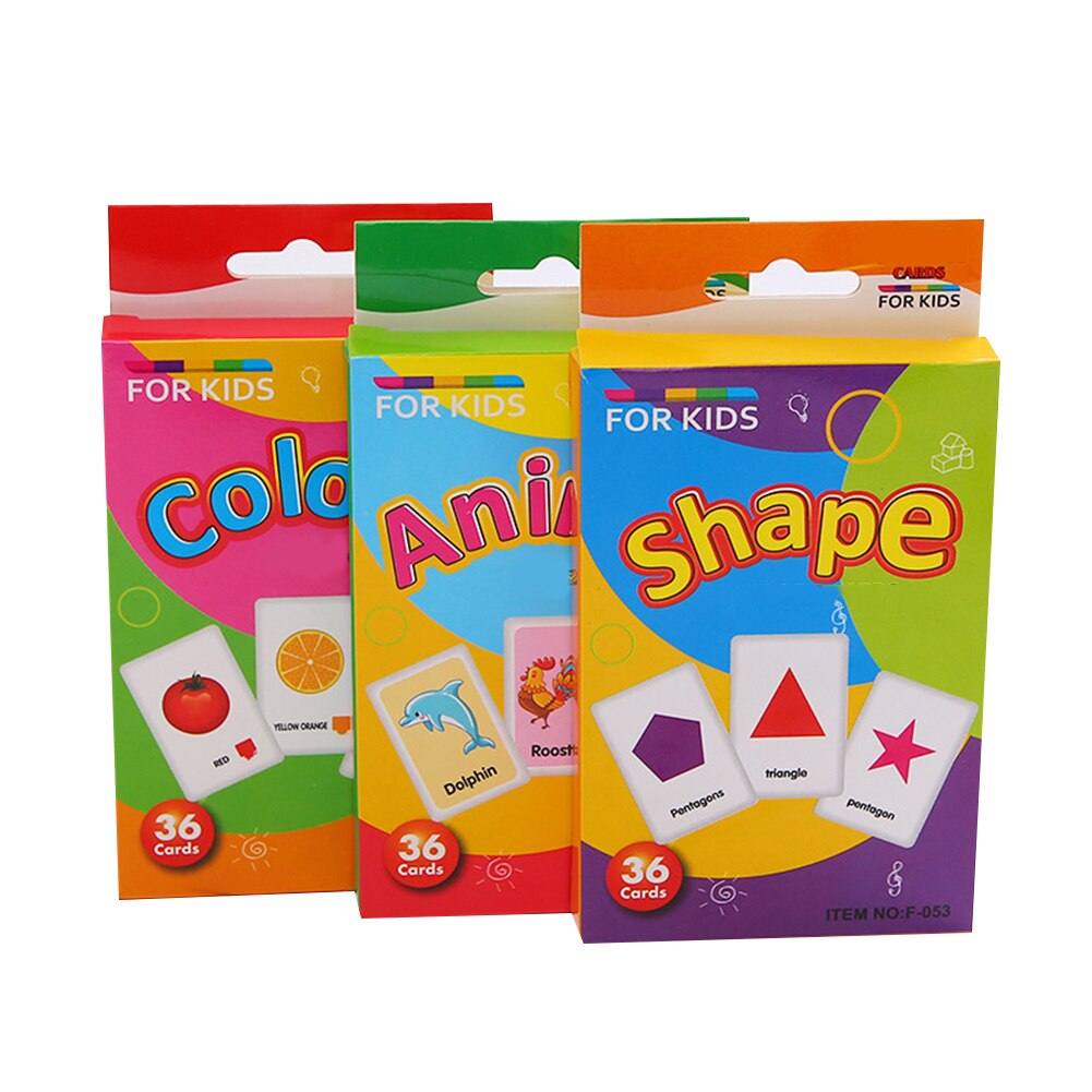 36Pcs/Set Cartoon Animal Color English Print Flashcard Education Baby Toy Learning English Ability Early Learning toys