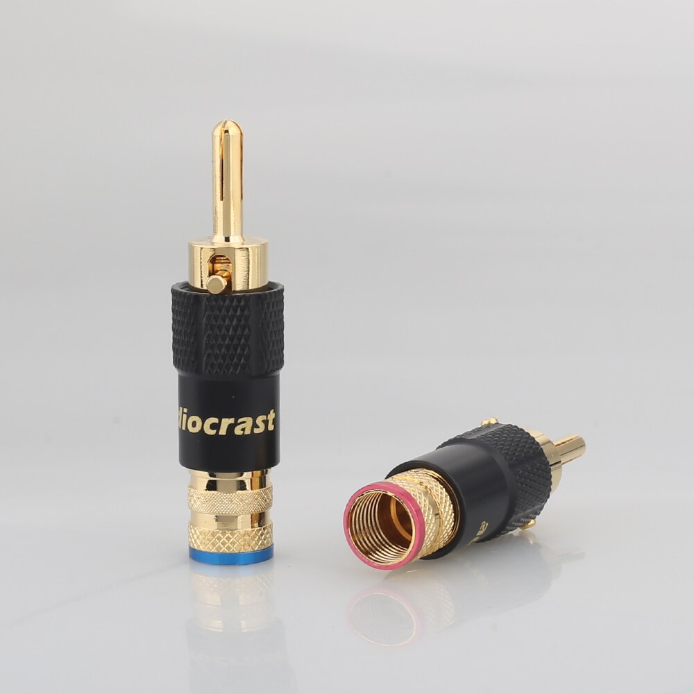 Conector de cable de altavoz, Conector de Banana de , 4 piezas, doble tornillo de bloqueo, cable de altavoz artesanal