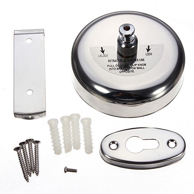 1 x Stainless Steel Retractable Clothes Line Dryer Laundry Clothesline with Screws