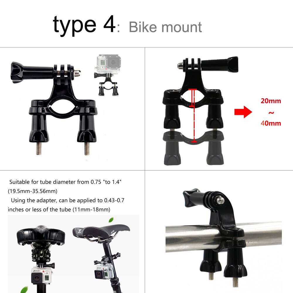 GloryStar – support de vélo/moto en option, pour Gopro, accessoires pour Xiaomi Yi, ventouse, pour Sjcam Sj4000 Eken H9 H9R