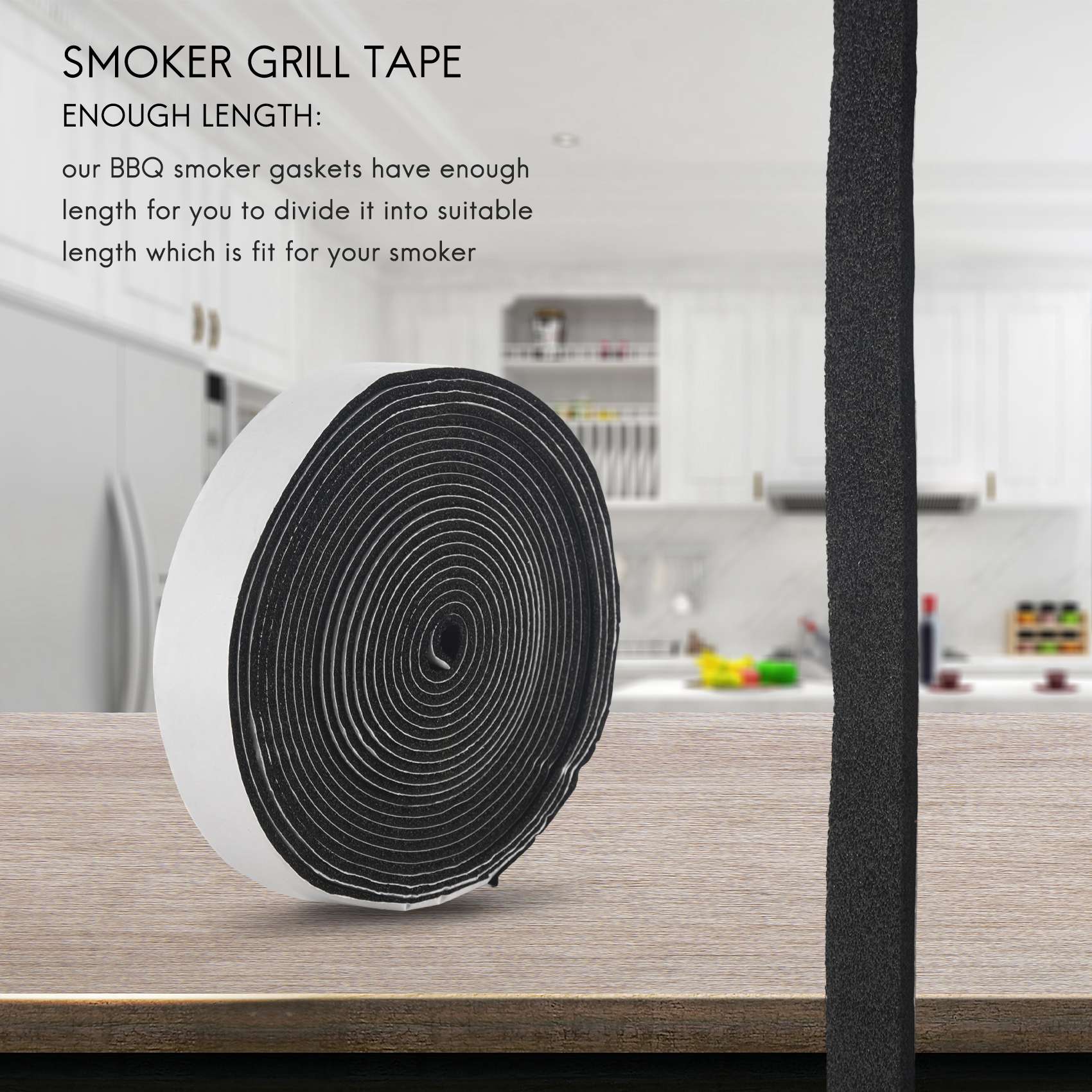 BBQ-rokerpakking Zelfklevende grilltape Grillafdichting op hoge temperatuur Zelfklevende pakking 2-pack