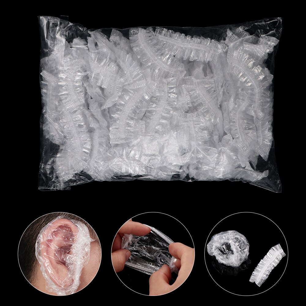 50/100pcs monouso impermeabile copri orecchie bagno doccia salone cuffie protettive cuffie tintura capelli paraorecchie monouso facile da usare