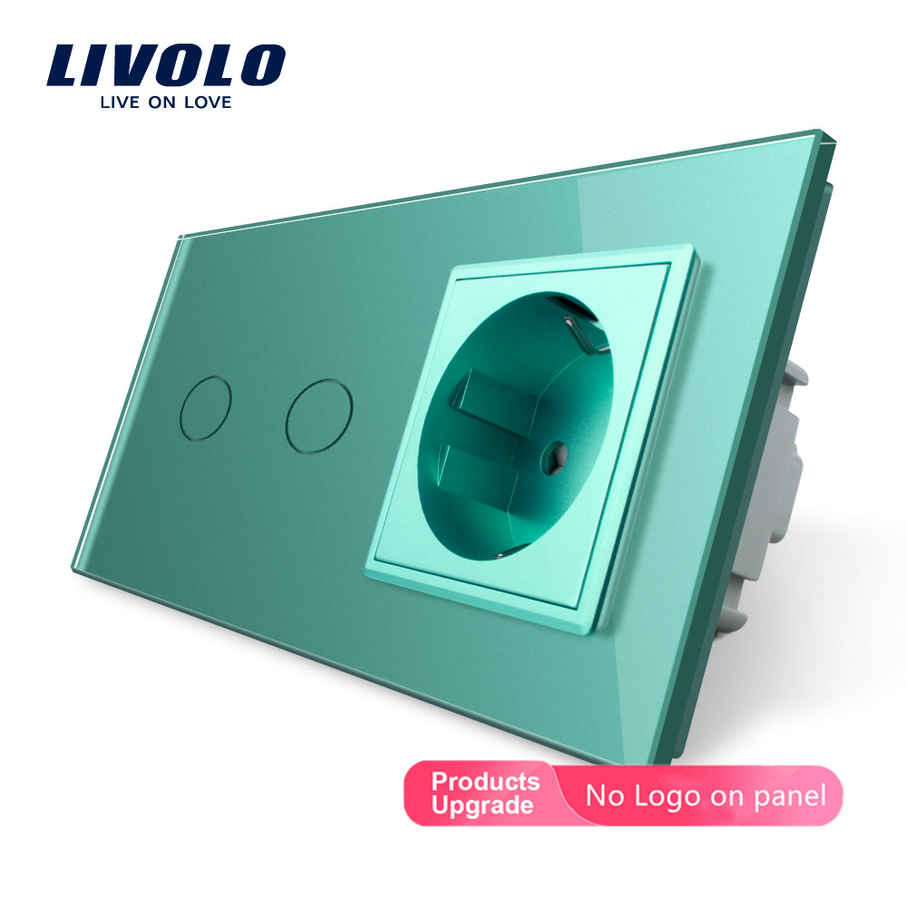 Livolo luxury Wall Touch Sensor Switch,Light Switch,Crystal Glass,Power Socket,multifunctional sockets,Free Choice,no logo