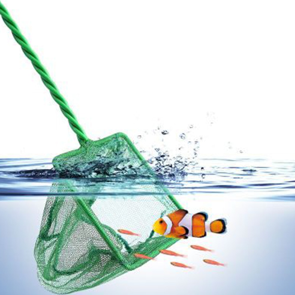 Mini Fish Net Aquarium Fish Catch Tool Handle Fishing Net Aquarium Fish Tank Cleaner Too Accessories Round/Rectangle