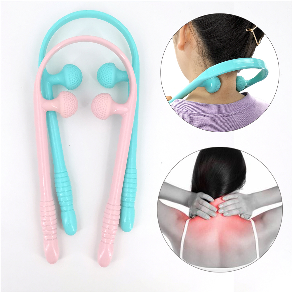 Neck Massage Tool Pressure Point Therapy Pressure Relieve Hand Roller Massage Neck Shoulder Dual Trigger Point Self Massager