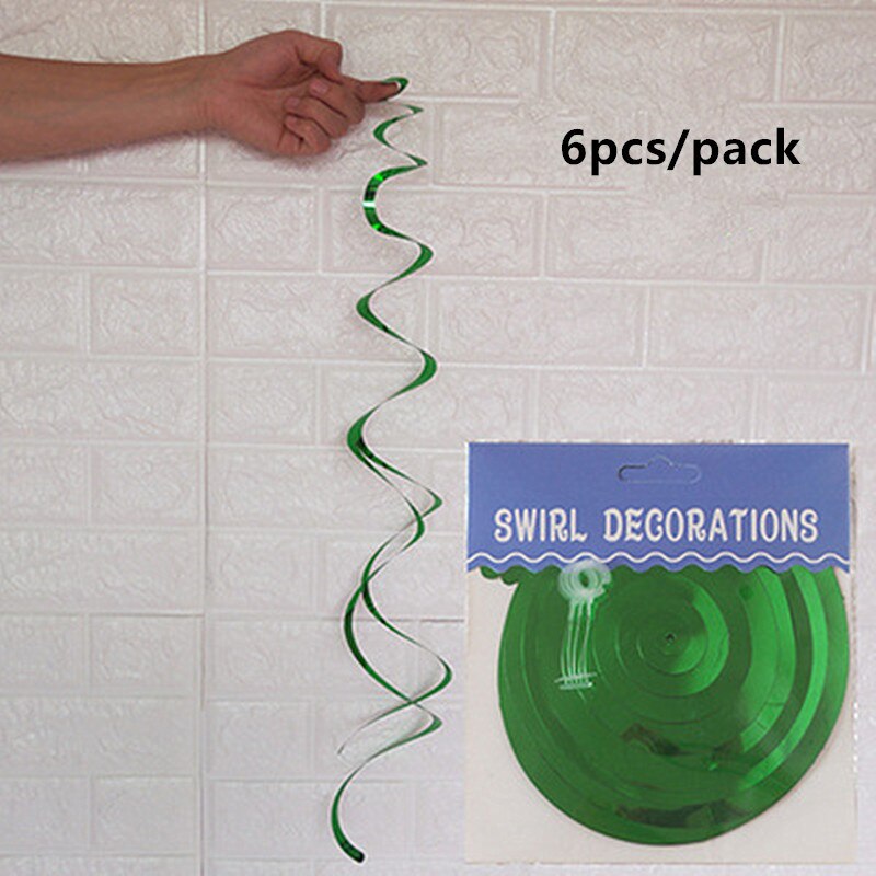 Lote de 6 unidades de guirnaldas de decoración en espiral de techo, feliz decoración para de primer cumpleaños, Bandera de Navidad para niños, niños y niñas: green