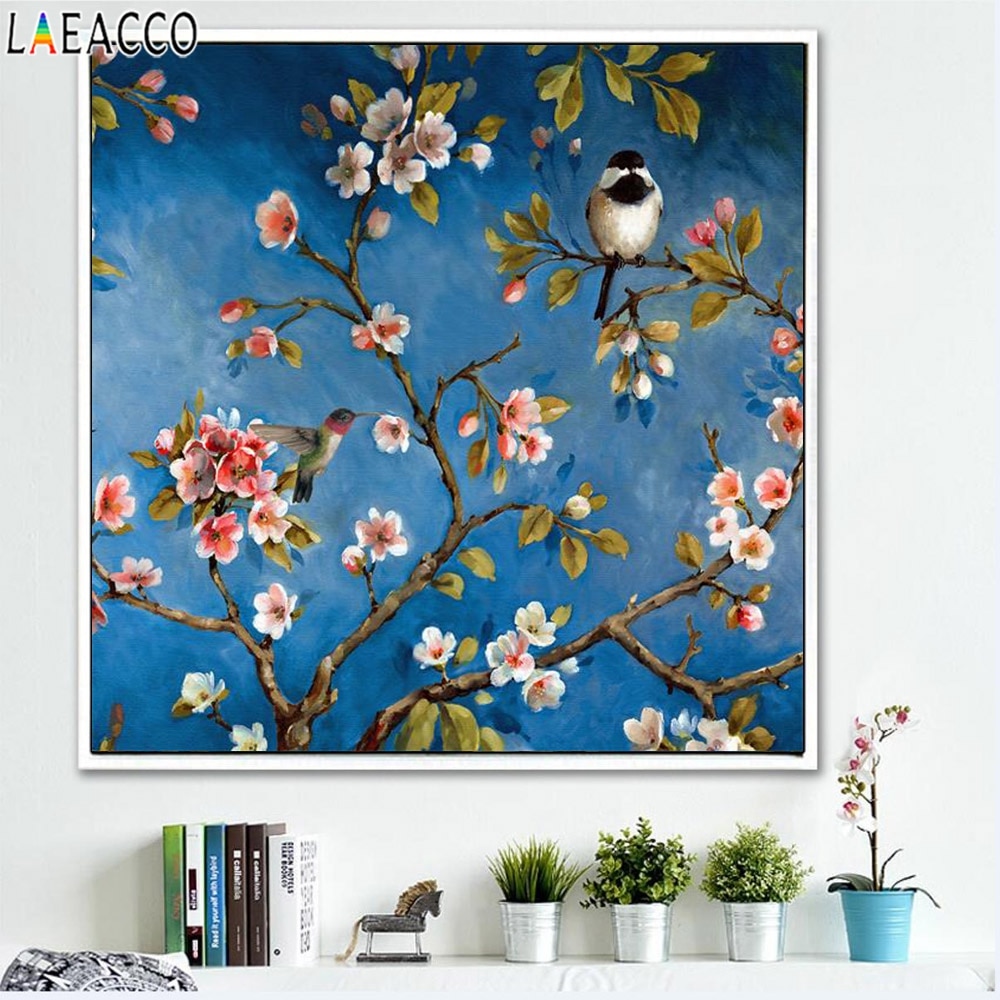 Chinese Stijl Poster Wall Art Canvas Schilderen & Kalligrafie Vogels Bloemen Posters En Prints Muur Foto Voor Woonkamer Decor