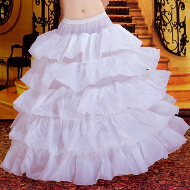 4 Hoops Baljurk Petticoats Goedkope Witte Petticoat Crinoline Onderrok Grote Ruche Bruiloft Accessoires Tule Onderrokken H78905