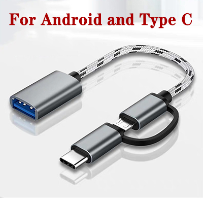 Câble adaptateur USB 3.0 OTG et micro USB type C, 2 en 1, synchronisation de données, pour samsung, tresse en nylon, pour huawei, macbook type c otg: 5