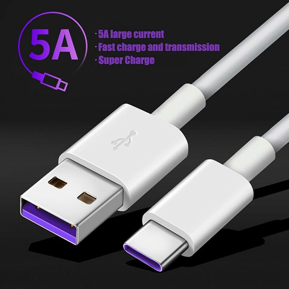 5A Usb Type C Kabel Snelle Lading Type-C Data Code Voor Samsung S20 S9 S8 Xiaomi Huawei P30 pro Mobiele Telefoon Opladen Draad Kabel