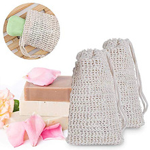 Sac en savon en Sisal naturel, sac en savon en filet exfoliant pour bain douche sacs en savon en Fiber naturelle