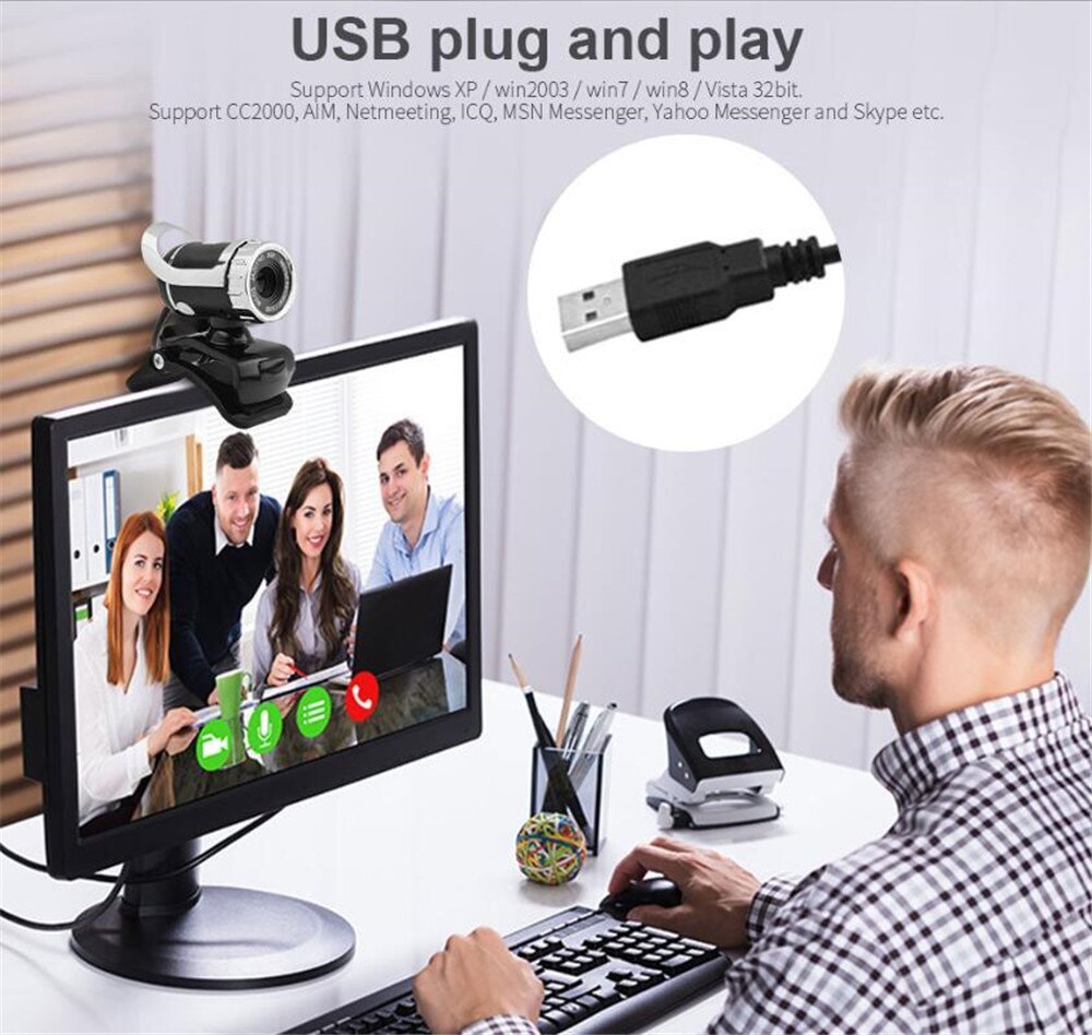 USB2.0 Hd Webcam Camera Webcam Met Microfoon Voor Computer Pc Laptop Digitale Hd Video Camera Praktische Camera