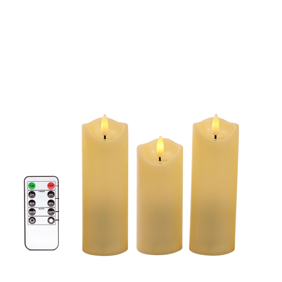 Velas de plástico con Control remoto para año , luz LED tipo vela sin llama con función de sincronización, decoración para el hogar y de San Valentín: 2 big 1 small