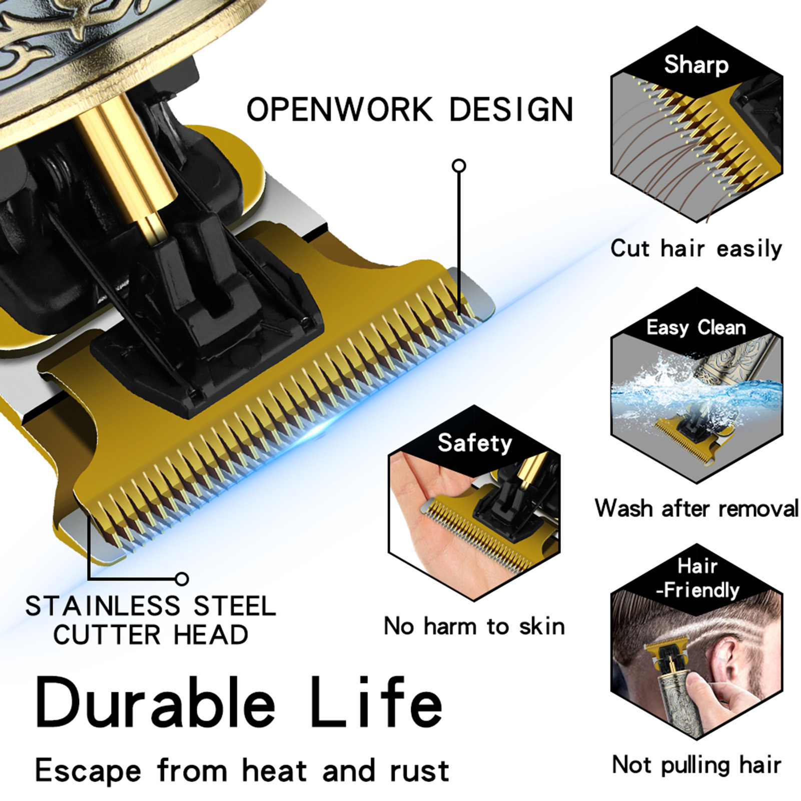 HIENA T9 Tondeuse set voor mannen LCD Power Display kapper Elektrische Tondeuse vintage carving Baard Scheren kapsel machine