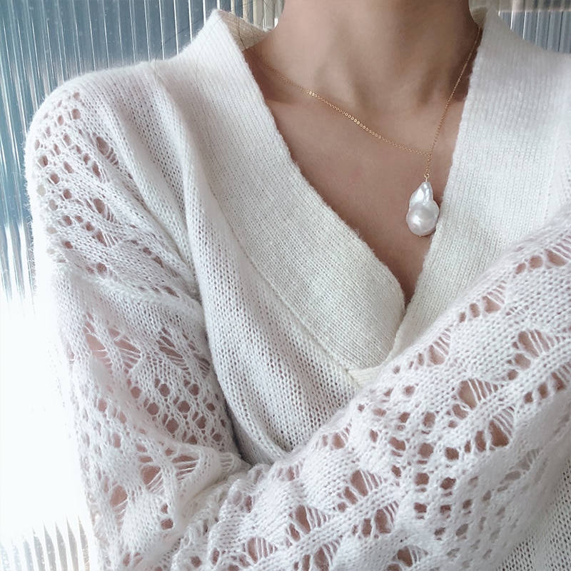 HUANZHI Neue Barock Gold Metall Unregelmäßigen Nachahmung Perlen Kette Halskette Für Frauen Mädchen Partei Schmuck