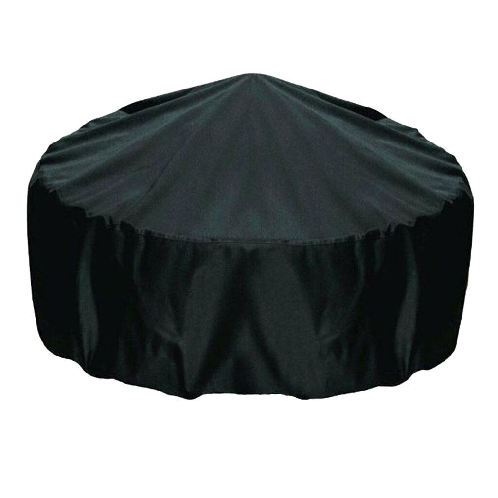Fire Pit Cover Round 30 Inch Waterproof Heavy Duty Round Patio Fire Bowl Cover Round Firepit Cover with PVC Coating - Black