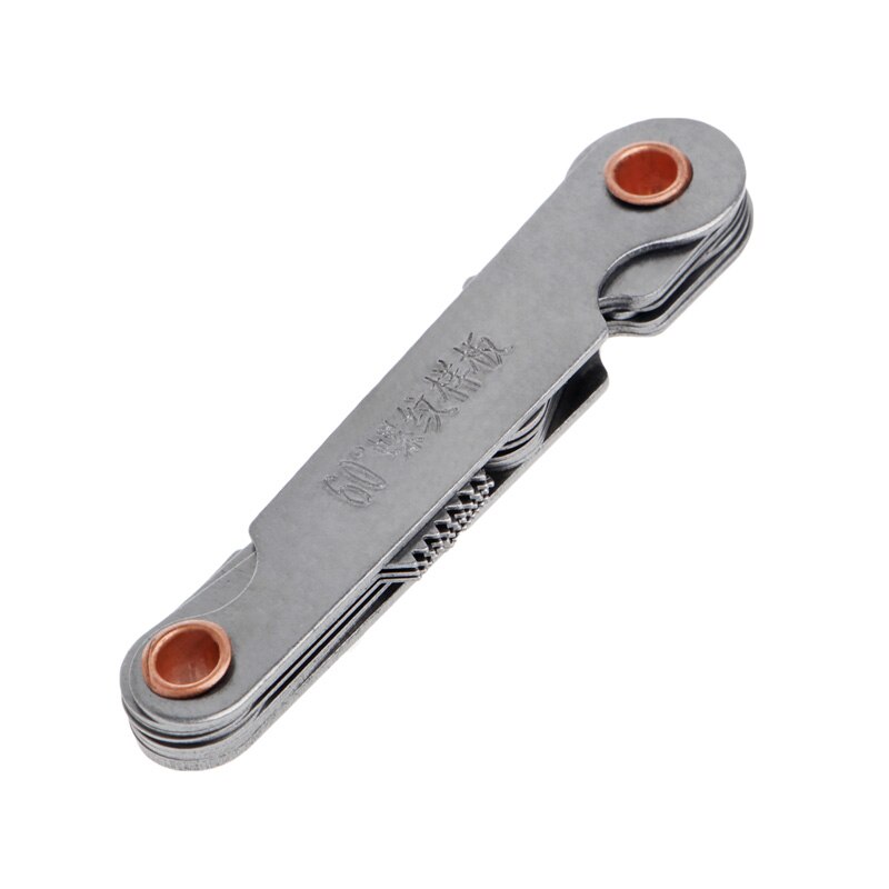 2 Pcs Stainless Steel Metric Screw Pitch 60+55 Degree Thread Measuring Gauge