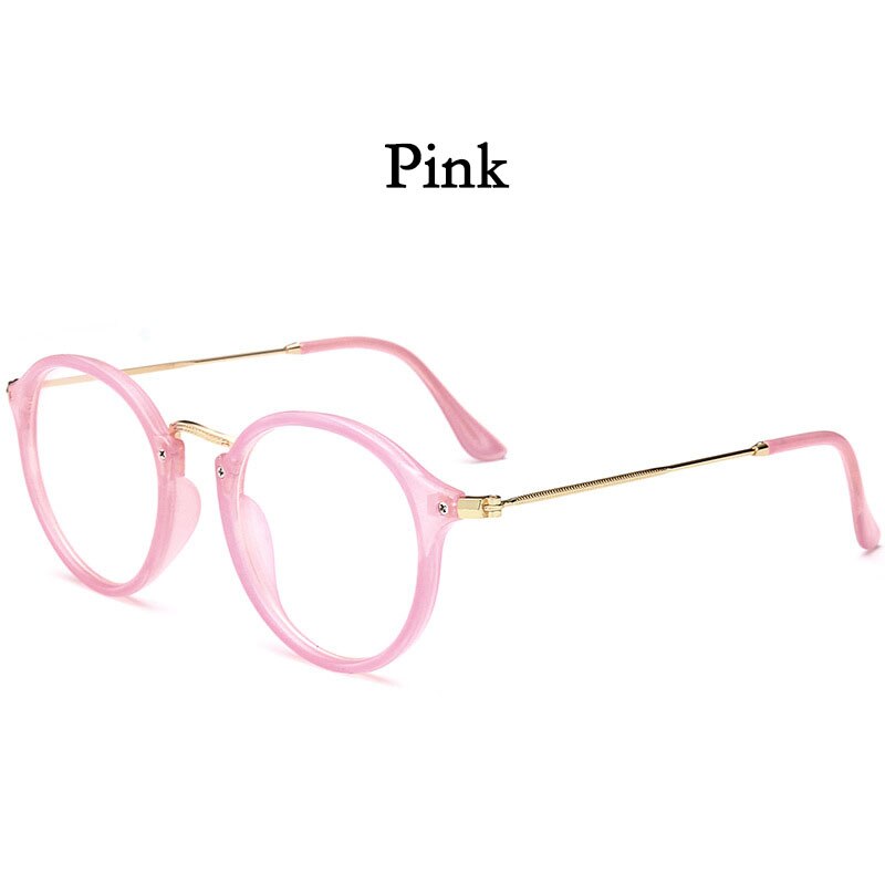 Gafas de luz azul, marco de gafas para ordenador, gafas redondas transparentes para mujer, gafas de montura óptica para mujer, montura transparente: Pink