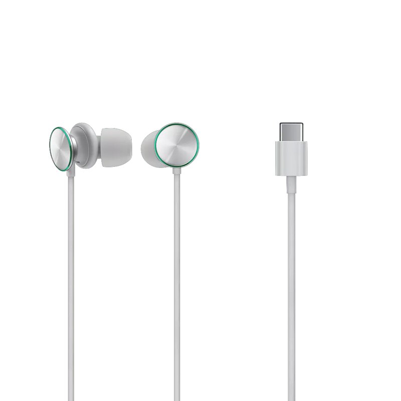 MH151 Hi-Res Original OPPO O Fresh Stereo Earphones Type C &amp; 3.5mm A9 A5 A31 A9 R15 Reno ace Reno 2z 3 Pro 10x Find X2 R17 Pro: Gray (Type C) Jack