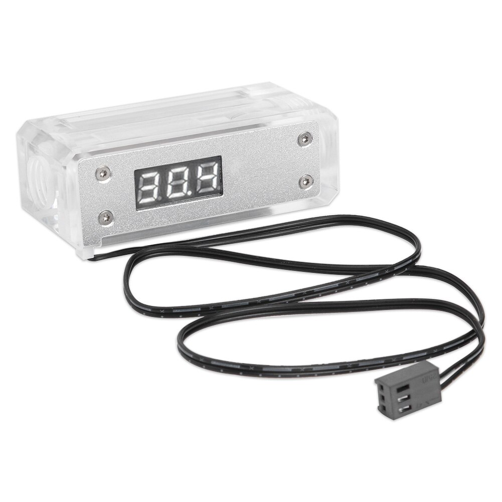 Digital Temperature Controller RGB Acrylic Water Cooler Temperature Display Monitor for Liquid Cooling System: White
