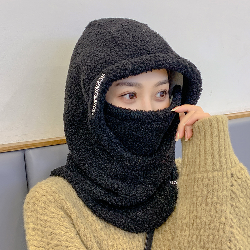 Female Fleece Hat Winter Korean Style Tide Plus Velvet Warm Earmuffs Wool Hats Woman Outdoor Cycling Cold Cap: 7