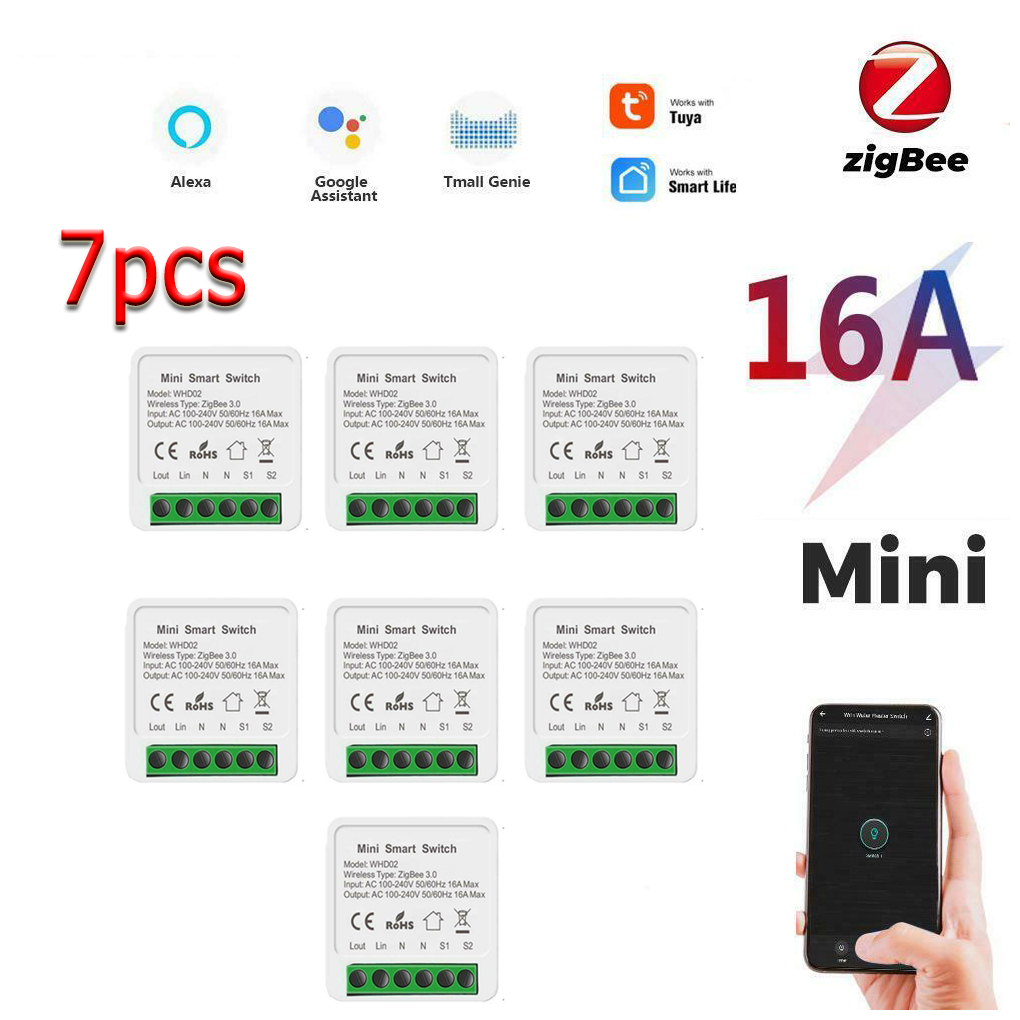 Tuya Zigbee 3.0 Smart Licht Schakelaar, Smart Home Automation Diy Module Breaker Ondersteuning 2 Way Control, werkt Met Alexa Google Thuis