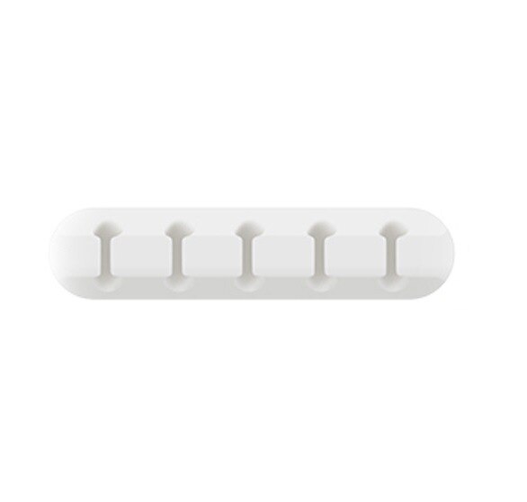 Cable holder for cable organizer silicone USB cable winder desktop tidy management clip mouse earphone cable organizer: white-5clips