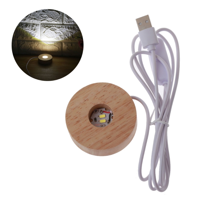 Håndlavet led træ harpiks display base rund træ nat base harpiks ornament stativ diy nat lys harpiks kunst håndværk: C