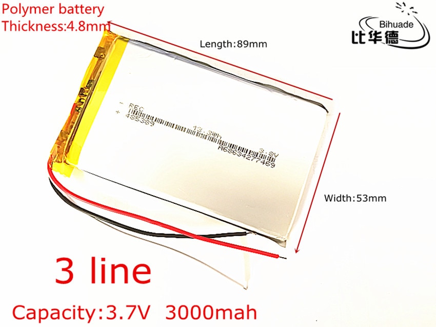1 stks/partij 3.7 v lithium polymeer batterij 3000 mah 485389 mobiele voeding 7 'tablet