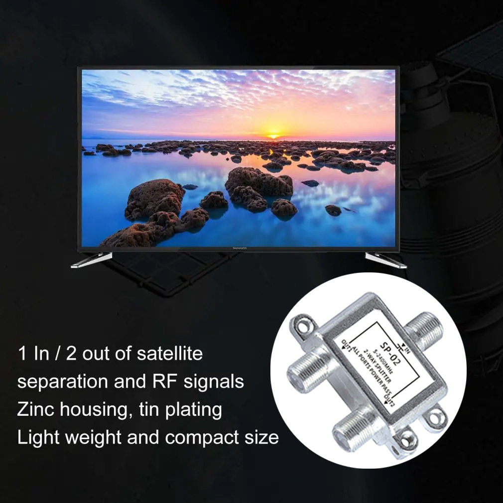 Divisor de cabo coaxial de 2 maneiras, 5-2400mhz, antena de tv, receptor de sinal de satélite, conector sat/ant, diplexador coaxial para satv/catv, imperdível
