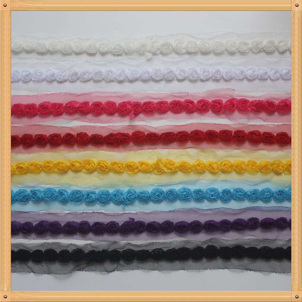 10y 2Cm Shabby Chiffon Roos Bloem Kant Trim Voor Diy Crafting Rompertjes Kleding Jurk Trimmen Home Decorations Naaien Leveringen