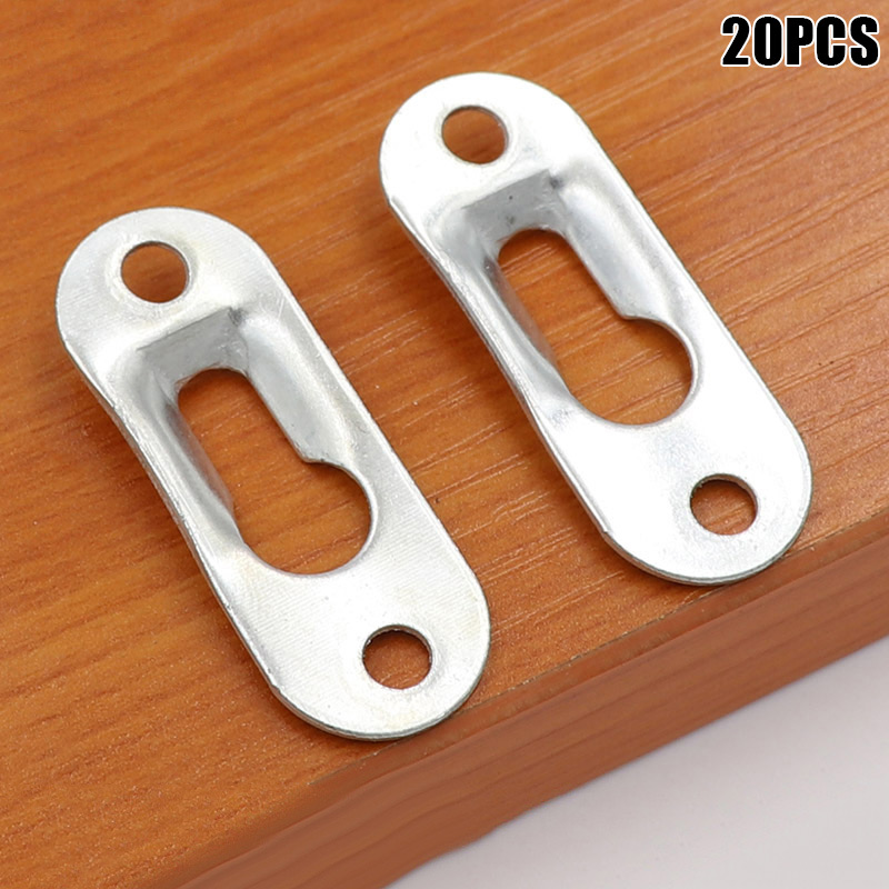 20 Stks/set Fotohangers Metalen Sleutelgatbevestigingen Voor Fotolijstkastaccessoire 45Mm X 16Mm