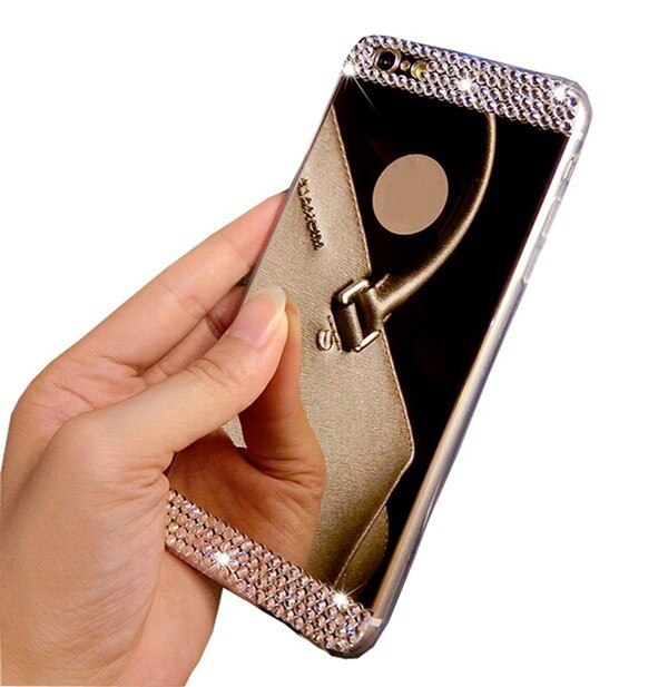 Specchio di Lusso 3D Cassa Del Rhinestone per Huawei P30 Pro P20 Lite Molle Della Copertura di Tpu per Huawei Nova 3 3i 2 2i Telefono Custodie Diamante: P30 Lite / Gold