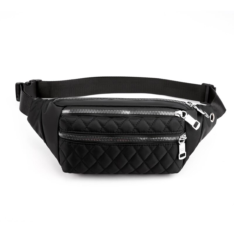 Vento Marea Travel Waist Pack For Women Casual Nylon Waterproof Chest Handbag Belt Shoulder Bag Large Capacity Sport Purses: BLACK WOMEN BELT BAG