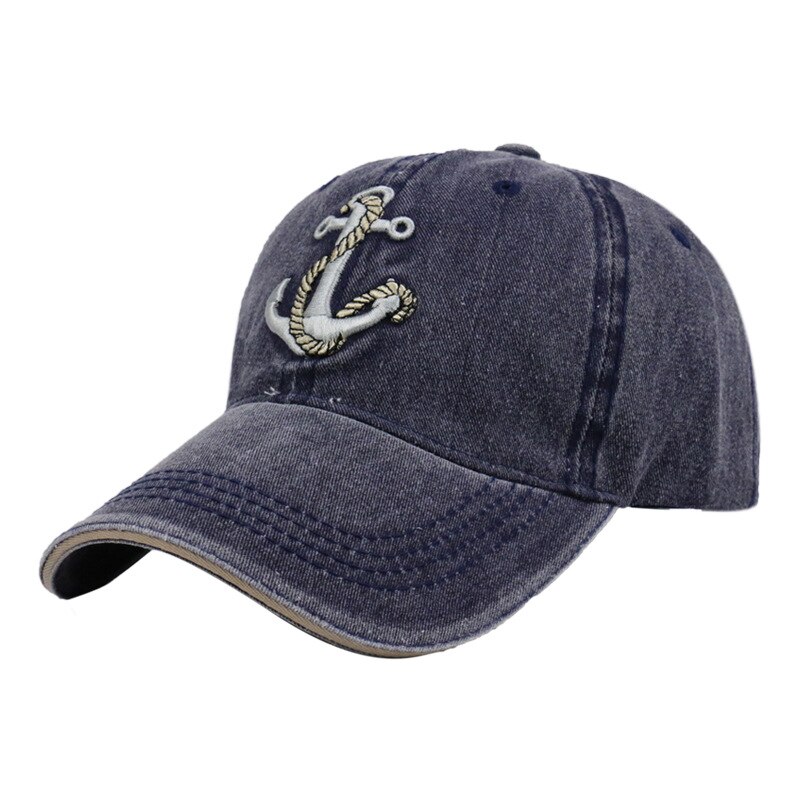 Hip hop sailor male Washed do old style anchor embroidery baseball caps retro hat outdoor sun shade curved brim cap man