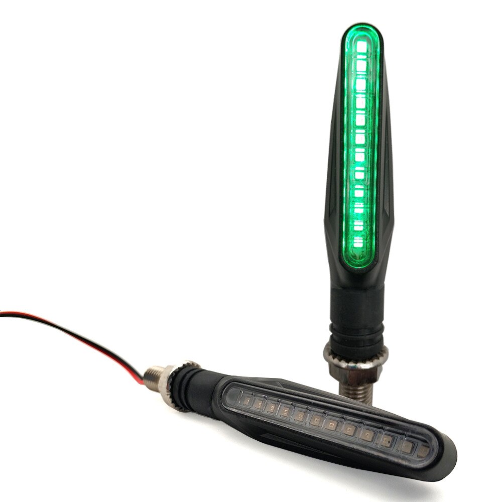 Clignotant LED universel pour motos, pour Kawasaki Z750 Z1000 Z650 Z900 Z800 Z250 Z300: Green-a pair