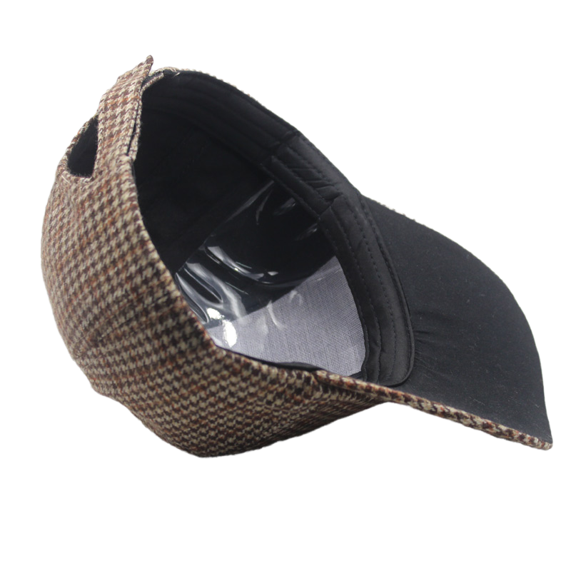 Campagna Vintage ▾ tweed Cappello papàà pezzato De Poule Marrone Cappello Da baseball per Gli Uomini