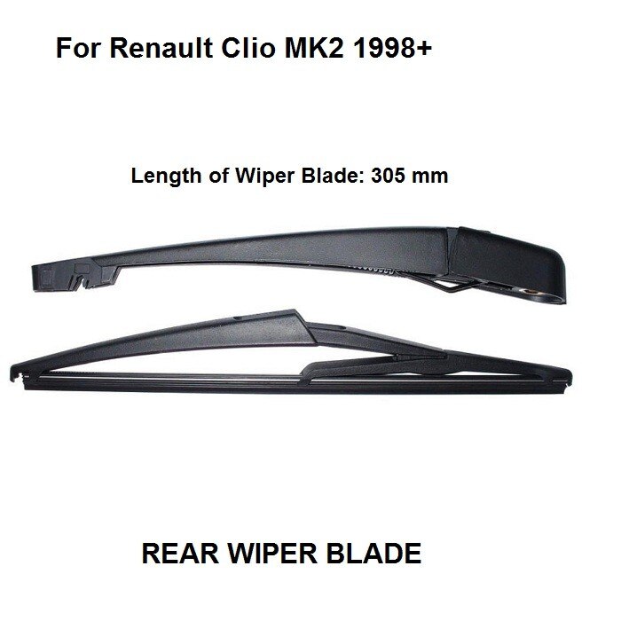 Achter Voorruit Ruitenwisser Voor Renault Clio II 2 MK2 1998 Achterruit Windshiel Wisserarm + Blade 305mm